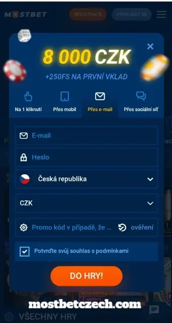 Mostbet registrační účet